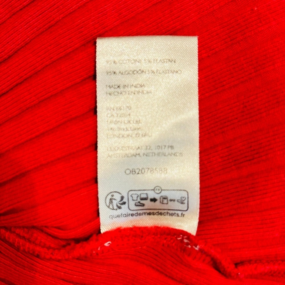 Free People Ribbed Red Button-Front Tank - Picture 5 of 6